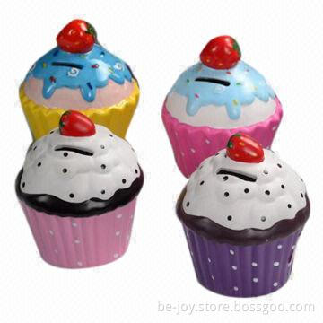 Coin Bank with Ice Cream Shape and Logo, Available in Various Colors and Sizes, OEM Orders Welcomed
